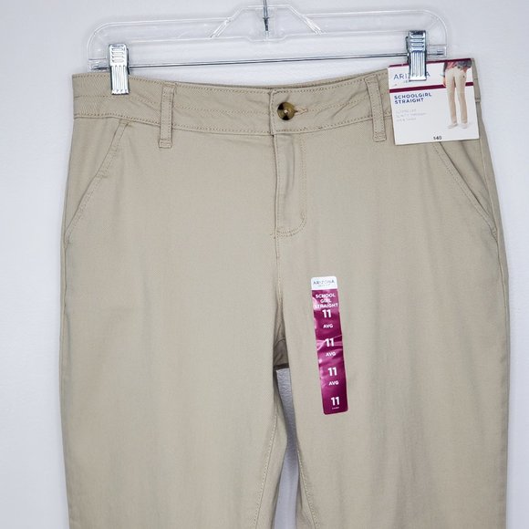 Arizona Schoolgirl Straight Tan Classic Leg Pants, NWT, 11 Average (Juniors) - Picture 3 of 14
